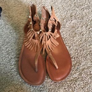 Gianni Bini Fringe studded sandals